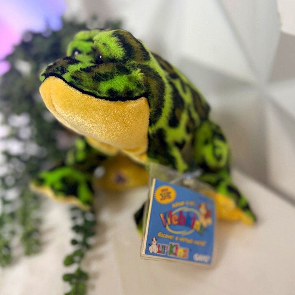 Ganz Lil' Kinz Bullfrog Plush Retired Stuffed Animal Open Code Tag HS114